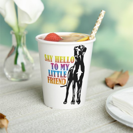 私の小さな友人に挨拶グレートDaneエナメルCa 紙コップ (インサイチュ)