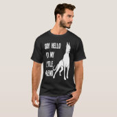 私の小さな友人のドバーマンによろしく言う Tシャツ (正面フル)