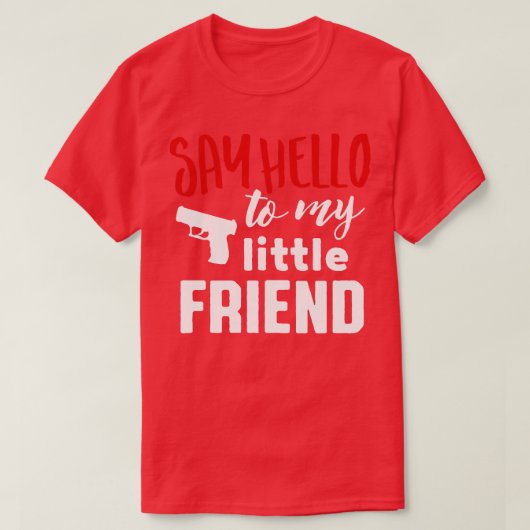 私の小さな友人ホワイトに挨拶 Tシャツ (デザイン正面)