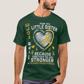 私の小さな妹の小児がんの衣服金ゴールド Tシャツ