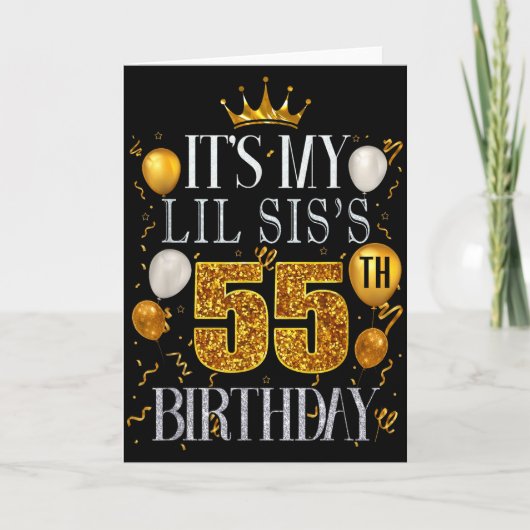 私の小さな妹の55歳の誕生日 お誕生日おめでとう 55歳 カード (正面)