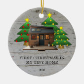 私の小さな家での初めてのクリスマスをデザインしよう セラミックオーナメント (正面)