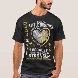 私の小さな弟の小児がんの衣服金ゴールド Tシャツ