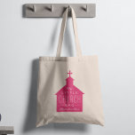 私の小さな教会のバッグダークピンクの子供のバッグ トートバッグ<br><div class="desc">「私の小さな教会のバッグ」は、教会に連れて行く小さな人のための完璧な贈り物である。このトートは、十字架が上に付いた教会のマゼンタピンクのシルエットと名前の付いたカスタマイズ場所を特徴としている。洗礼や素晴らし《キリスト教》洗礼式や命名式の贈り物。</div>