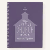 私の小さな教会の本の紫のノートパーソナライズされた ノートブック (正面)