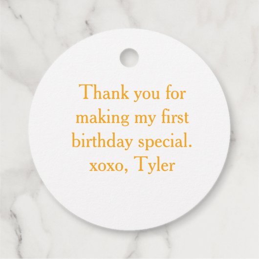 私の小さな日照最初の誕生日 フェイバータグ (裏面)