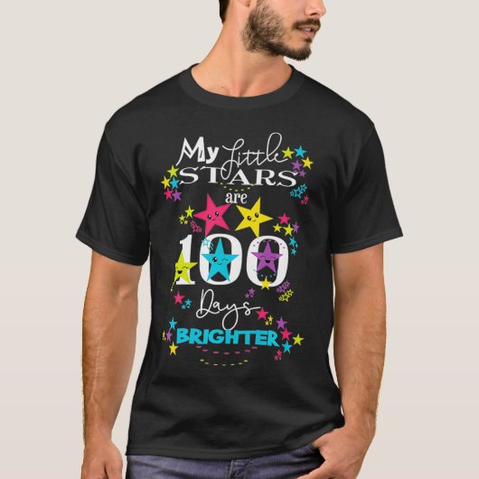 私の小さな星は100日明るい可愛いアイディア Tシャツ (正面)