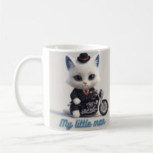 私の小さな男の子マグカップ - かわいいバイクの猫