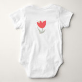 私の小さな花のチューリップ ベビーボディスーツ (裏面)