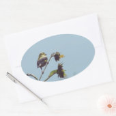 私の小さな訪問者を持っている。#bird #nature #wildlife 楕円形シール (封筒)