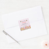 私の小さな野の花 フラワービー 1歳の誕生日 スクエアシール (封筒)