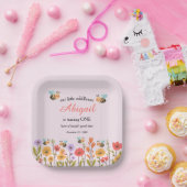 私の小さな野の花 フラワービー 1歳の誕生日 ペーパープレート (パーティー)