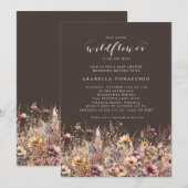 私の小さな野の花 秋の花ベビーシャワー 招待状 (正面/裏面)