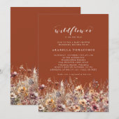 私の小さな野の花 秋の花ベビーシャワー 招待状 (正面/裏面)