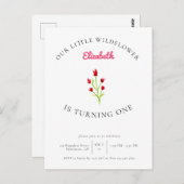 私の小さな野の花 1歳の誕生日 花のミニマル ポストカード (正面/裏面)