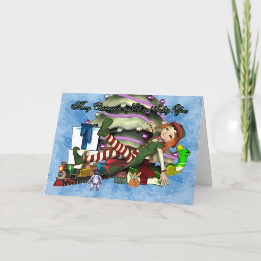 私の小妖精や小人安全官へのクリスマスカード シーズンカード (正面)