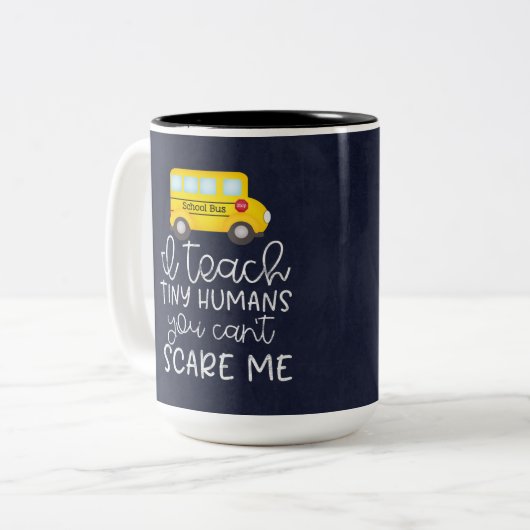 私の小教えさい人間、あなたは私を怖がらせることができない ツートーンマグカップ (正面左)