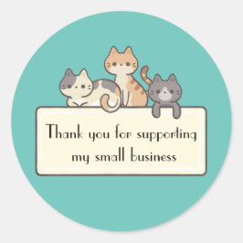 私の小規模企業の猫をサポートしてくれてありがとう ラウンドシール