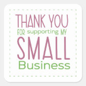 私の小規模企業をサポートしてくれてありがとう スクエアシール (正面)