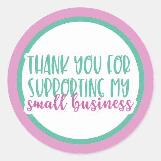 私の小規模企業をサポートしてくれてありがとう ラウンドシール (正面)