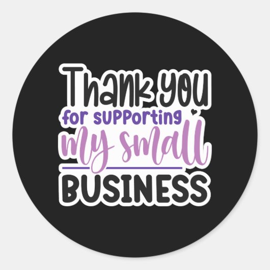 私の小規模企業をサポートしてくれてありがとう ラウンドシール (正面)