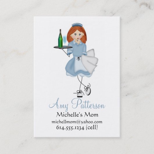 私の少し未来のウェートレスのお母さんカード コーリングカード (正面)