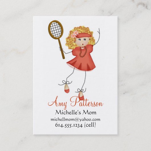 私の少し未来のテニス選手のお母さんカード コーリングカード (正面)