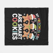 私の就学前の子供は頭が切れるCookie先生クリスマス フリースブランケット (正面(横))