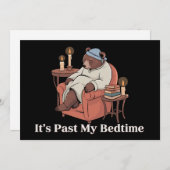 私の就寝時間はとうに過ぎたよ おもしろい眠いクマのクリスマスミーム シーズンカード (正面/裏面)