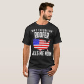 私の屋上お気に入りのの女性は私をMom USA America Tシャツ (正面フル)