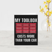 私の工具箱はあなたの車の楽しみのメカニックよりも高い カード (黄色い花)