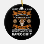 私の工芸品を木工で磨くと木こりが出来る セラミックオーナメント (正面)