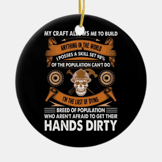 私の工芸品を木工で磨くと木こりが出来る セラミックオーナメント (正面)