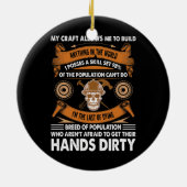 私の工芸品を木工で磨くと木こりが出来る セラミックオーナメント (裏面)