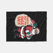 私の巨大なサックをチェックアウトSanta Christmas 2024 フリースブランケット (正面(横))