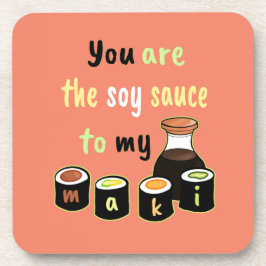 私の巻き寿司ピンクの醤油 コースター
