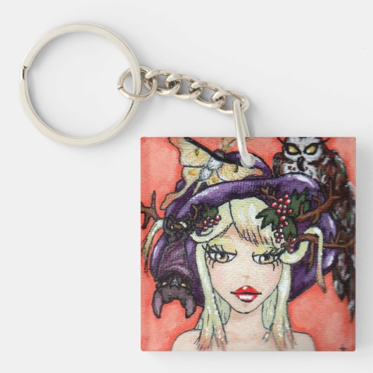 "私の帽子はすばらしいです、余りに! "キーホルダー キーホルダー (正面)