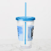 私の平和あなた与えの聖句の雲の中の可愛い犬 アクリルタンブラー (右)