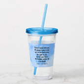 私の平和あなた与えの聖句の雲の中の可愛い犬 アクリルタンブラー (裏面)