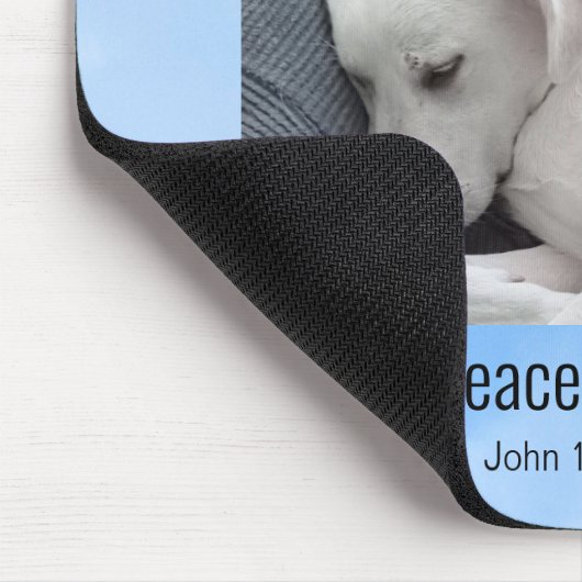 私の平和あなた与えの聖句の雲の中の可愛い犬 マウスパッド (コーナー)