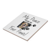 私の平和は4つの足に残る – かわいいペットの恋人引用文 タイル (側面)