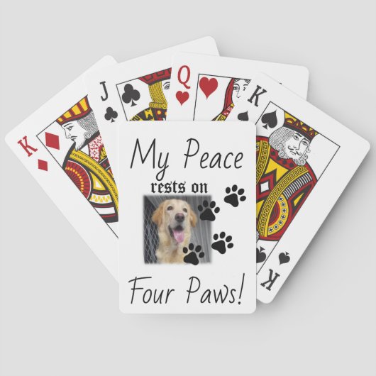 私の平和は4つの足に残る – かわいいペットの恋人引用文 トランプ (裏面)