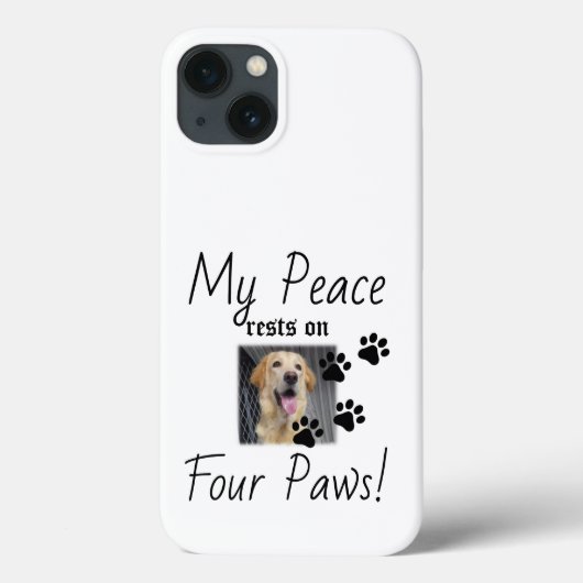 私の平和は4つの足に残る – かわいいペットの恋人引用文 Case-Mate iPhoneケース (裏面)