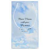 私の平和与え雲の中であなた聖書の聖句 スモールペーパーバッグ (裏面)