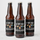 私の年齢ではメガネが必要 おもしろ ワイン アルコール ビールラベル (ボトル)