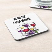 私の年齢でメガネが必要だ! コースター (左側)