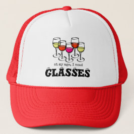 私の年齢で漫画のワイングラス、私は眼鏡が必要 キャップ