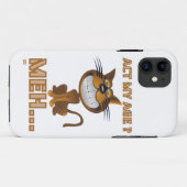 「私の年齢を振る舞う?MEH...」猫のおもしろい誕生日プレゼント Case-Mate iPhoneケース (裏面(横))