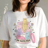 私の幸せなかわいい猫たちを丸める トライブレンドTシャツ