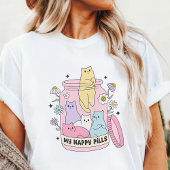 私の幸せなかわいい猫たちを丸める トライブレンドTシャツ
